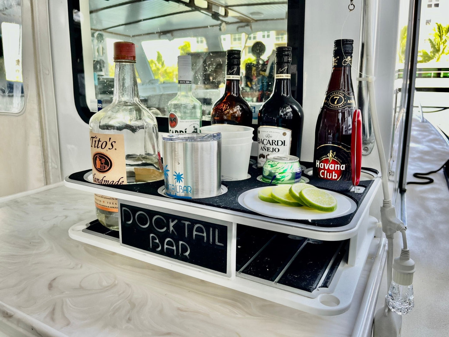 Docktail Boat Table Caddy with 2 SeaSucker Vacuum Mounts - Choose Your Color