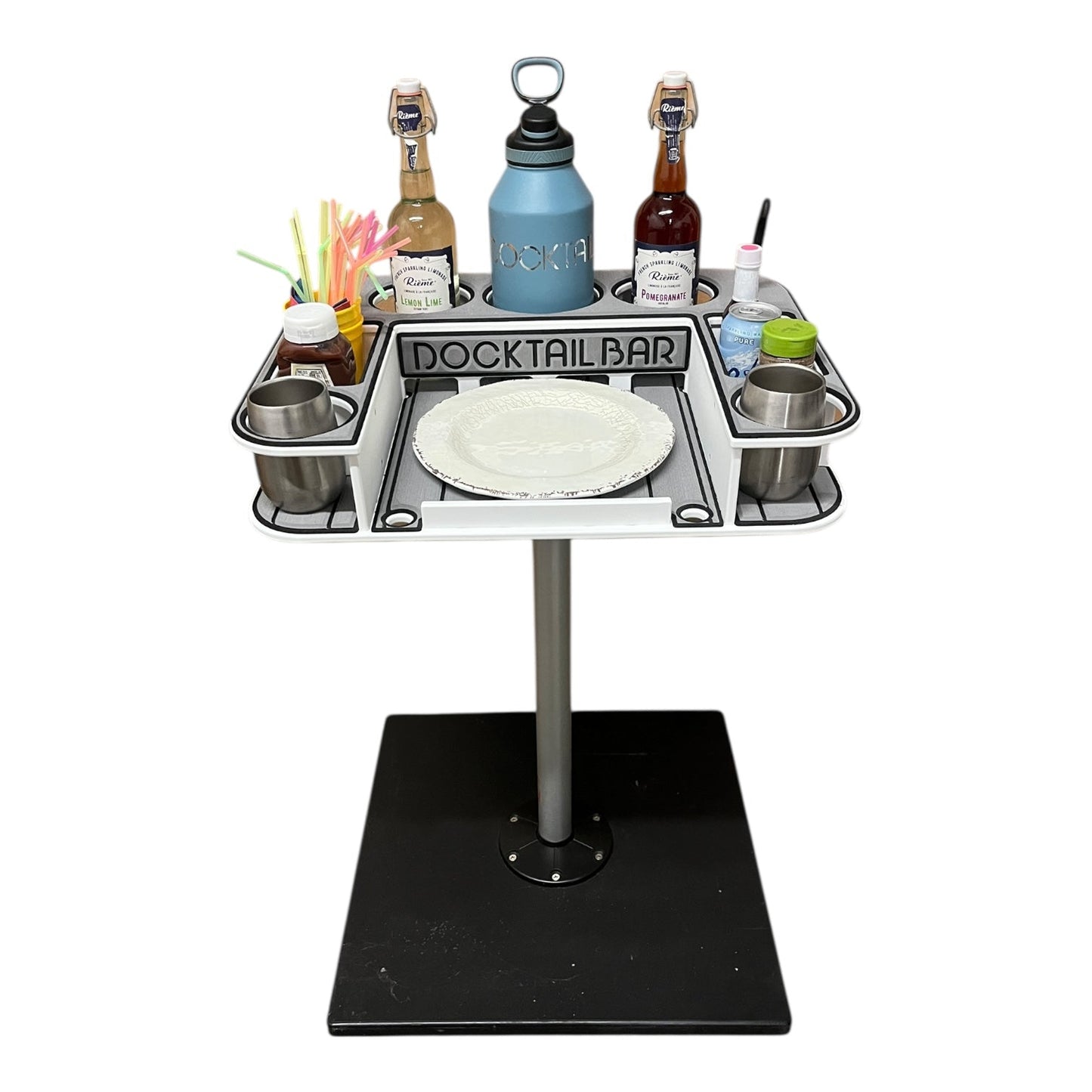 Docktail Butler Boat Table with Pedestal Table Attachment Options