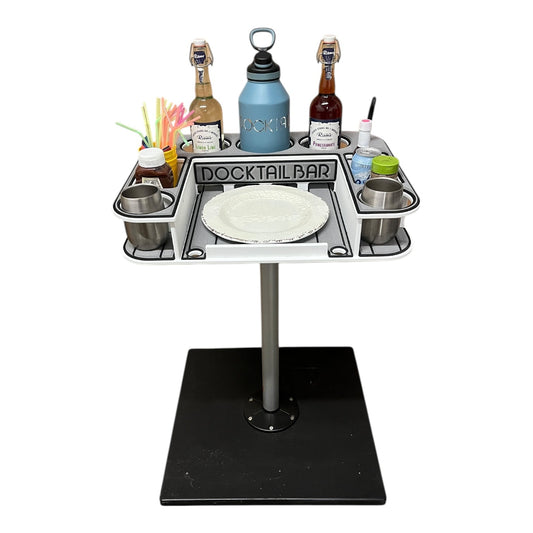 Docktail Butler Boat Table with Pedestal Table Attachment Options