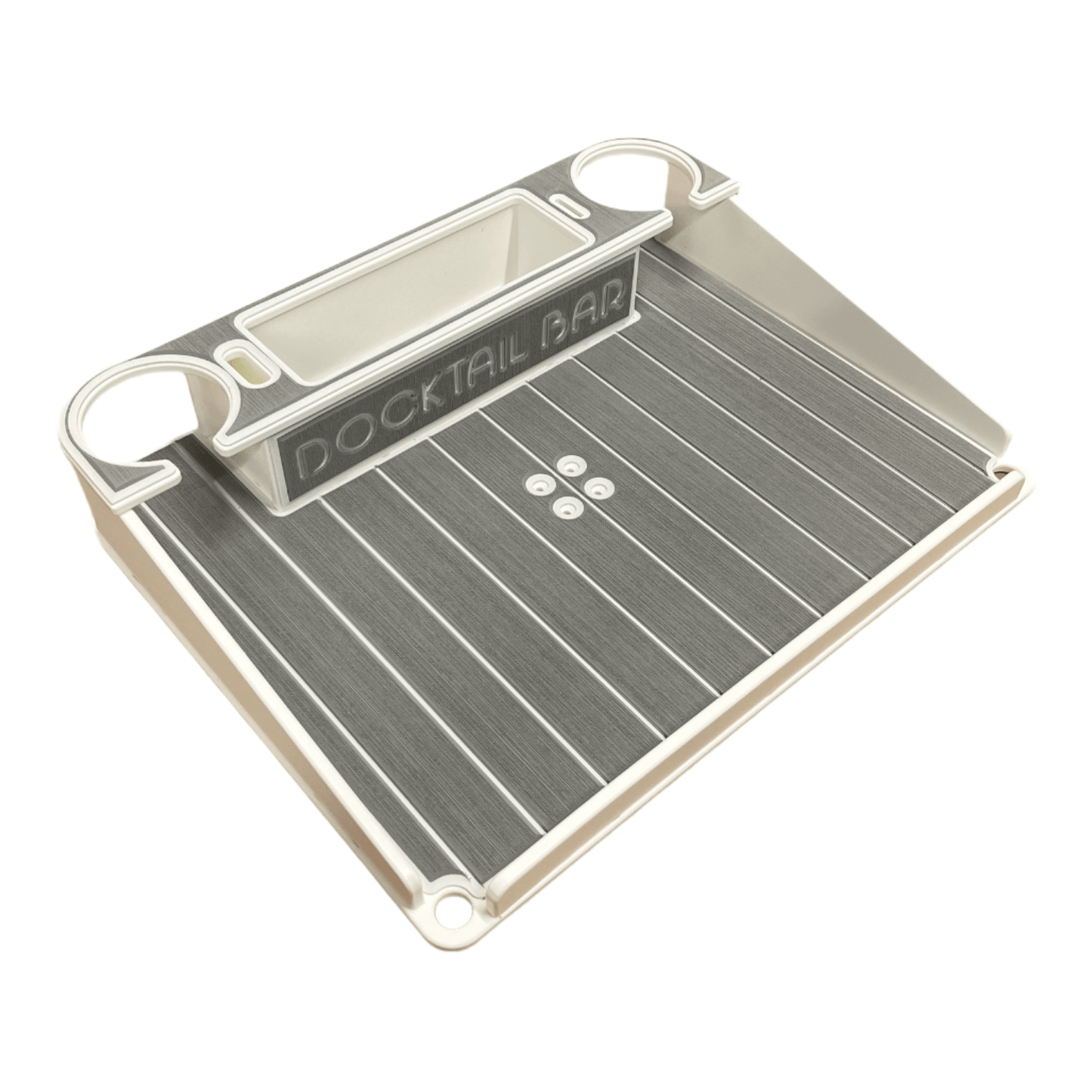 Docktail Utility Boat Table with Pontoon Boat Rail Mount