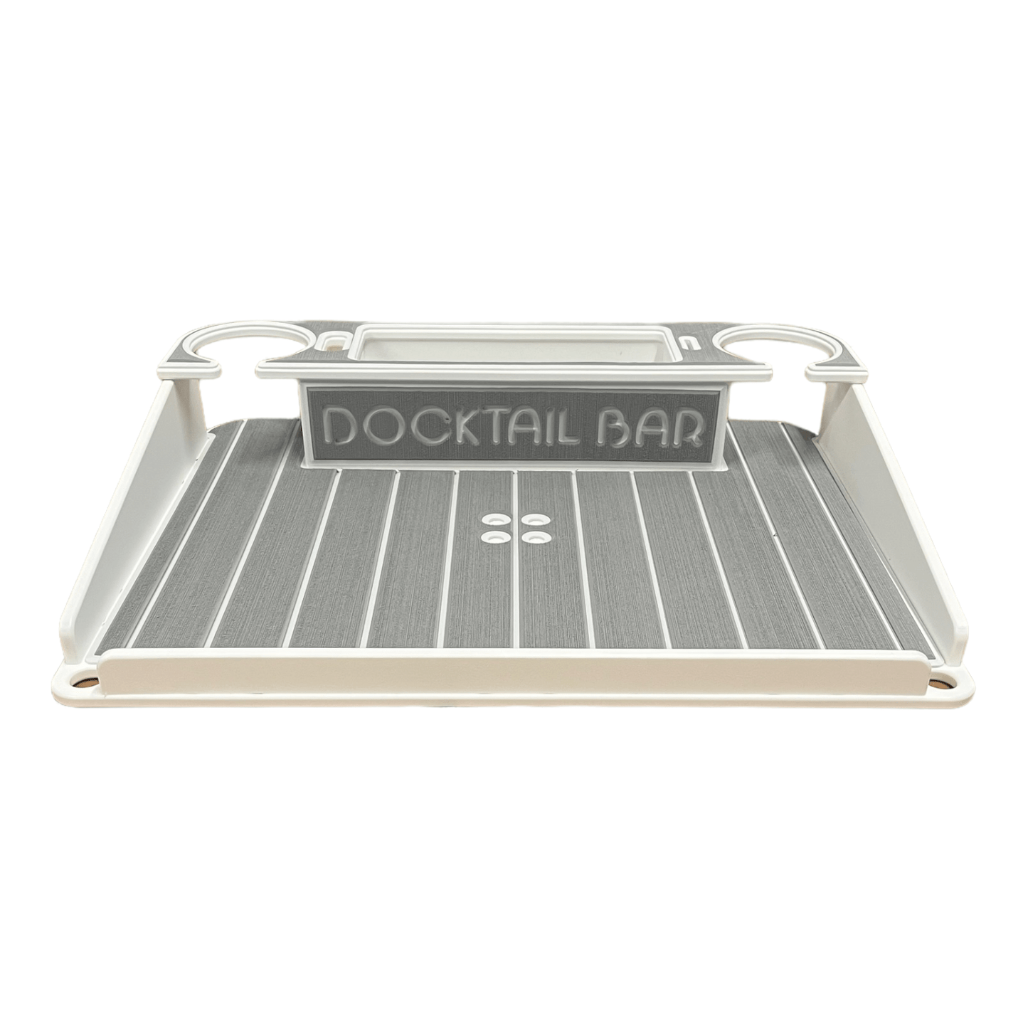 Docktail Utility Boat Table with Pontoon Boat Rail Mount