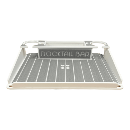 Docktail Utility Boat Table with Pontoon Boat Rail Mount