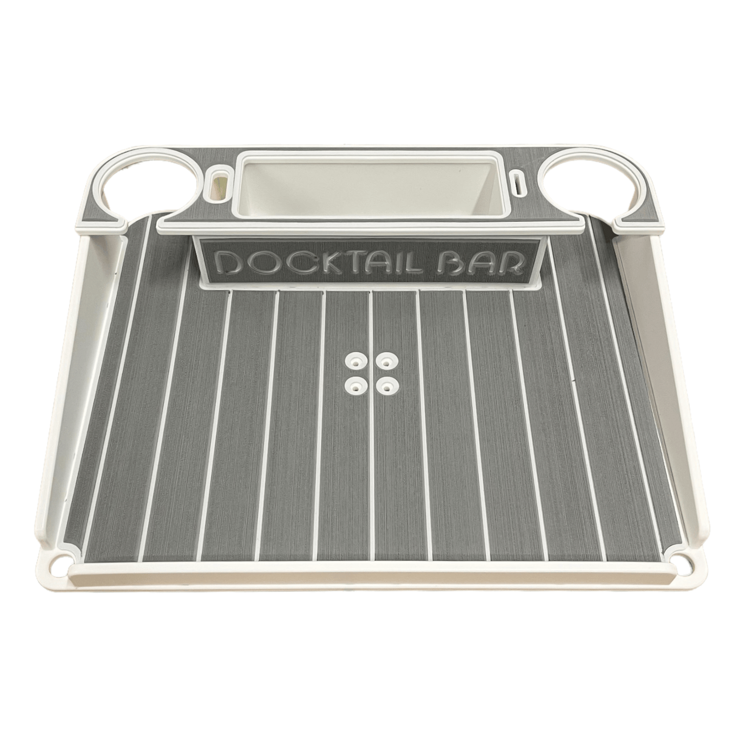 Docktail Utility Boat Table with Pontoon Boat Rail Mount