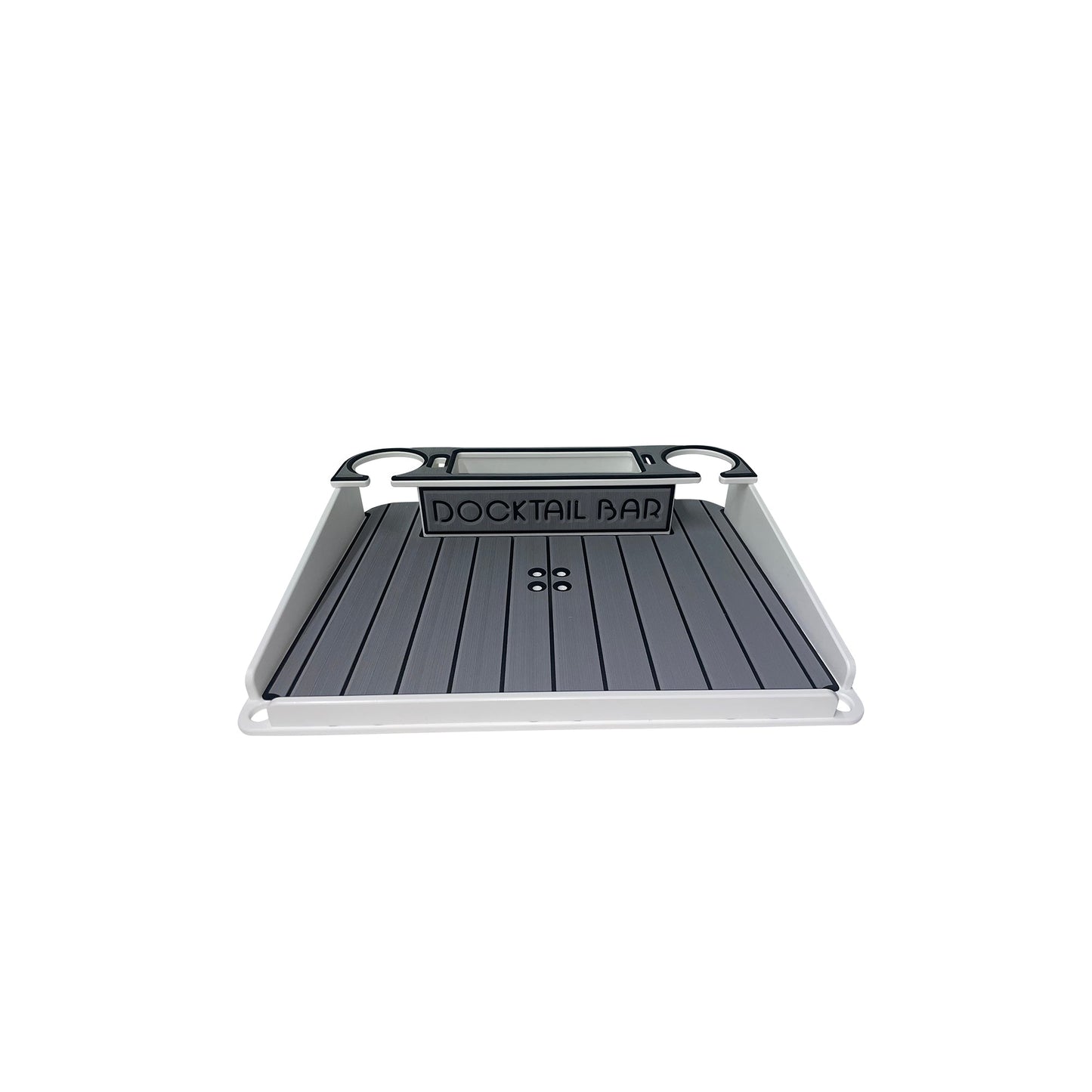 Docktail Utility Boat Table with Pontoon Boat Rail Mount
