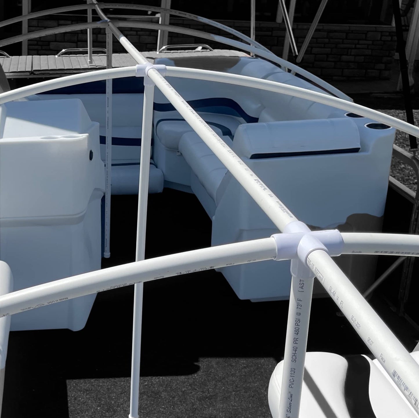 Pontoon Boat Canvas Solution 12'-18' with 6" Rise