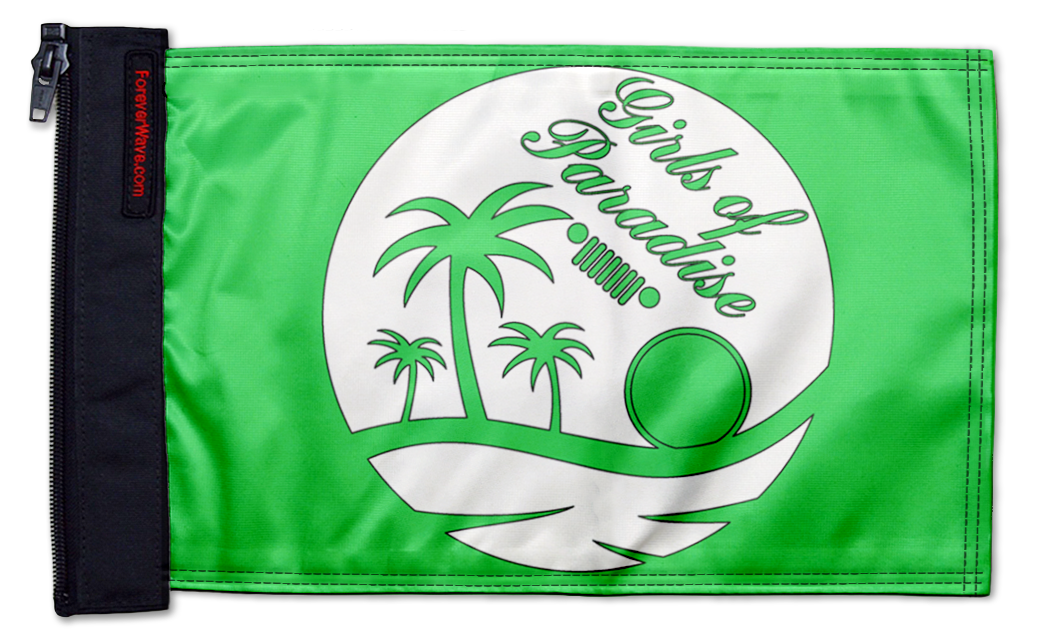 Girls Of Paradise 12"x18" Forever Wave Flag for Jeep Wrangler LJ 2003-2006