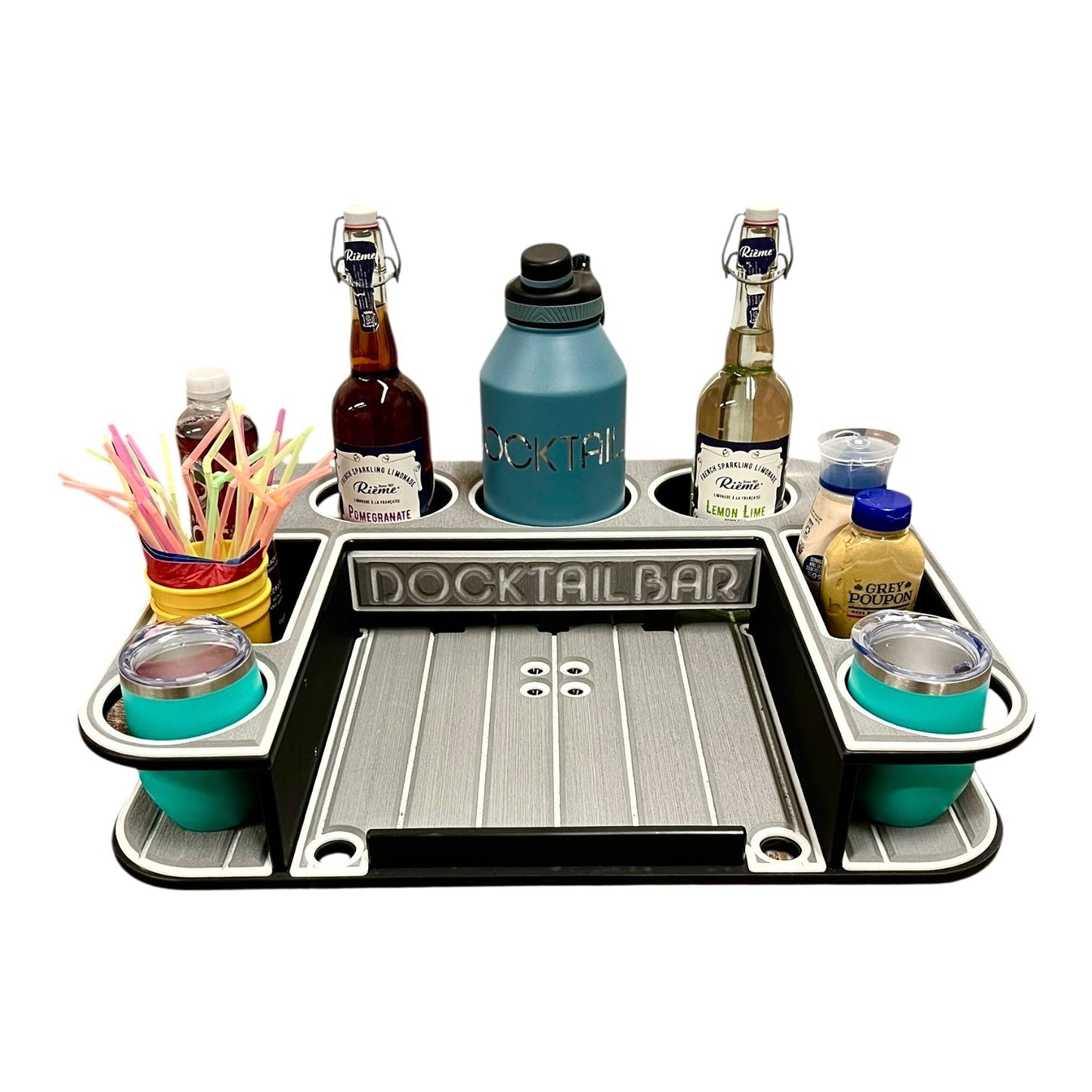 Midnight Series - Docktail Butler Boat Table - Choose Your Mount, Color & Custom Name