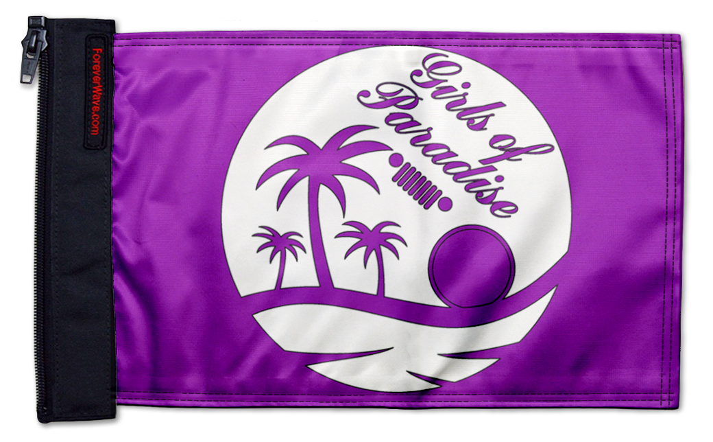 Girls Of Paradise 12"x18" Forever Wave Flag for Jeep Wrangler LJ 2003-2006