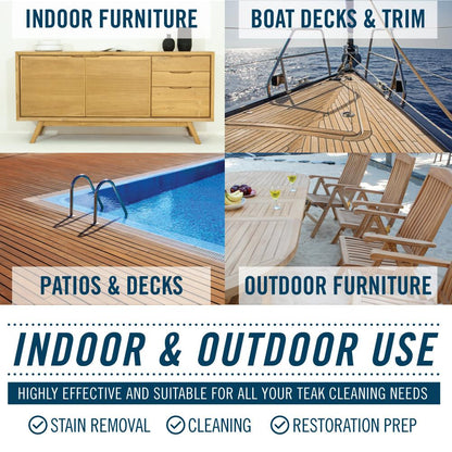 Stainless Steel Scrub Set for Teak Decks with Handle