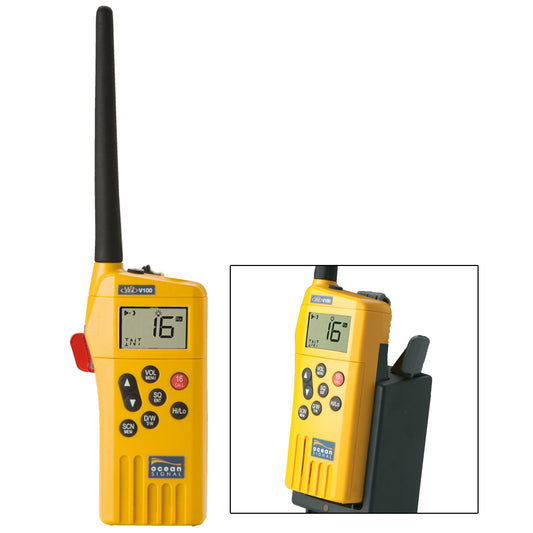 Ocean Signal SafeSea V100 GMDSS VHF Radio - 21 Channels w/Battery Kit [720S-00614]