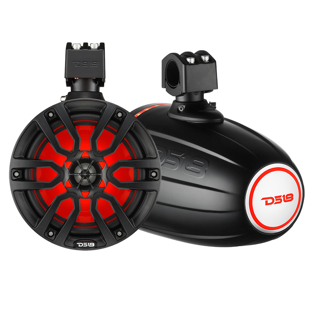 DS18 X Series HYDRO 6.5" Wakeboard Pod Tower Speaker w/RGB LED Lights - 300W - Matte Black  [NXL-X6TP/BK]