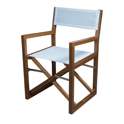 Whitecap Directors Chair w/White Batyline Fabric - Teak [63061]