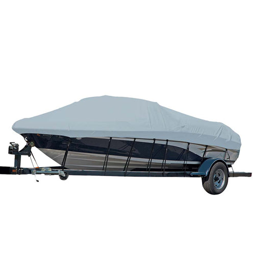 Carver Sun-DURA Styled-to-Fit Boat Cover f/23.5 Sterndrive V-Hull Runabout Boats (Including Eurostyle) w/Windshield  Hand/Bow Rails - Grey [77123S-11]