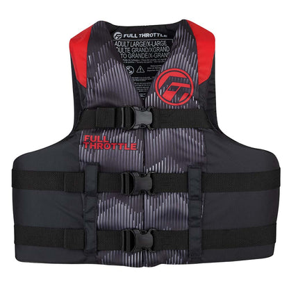 Full Throttle Adult Nylon Life Jacket - 4XL/7XL - Red/Black [112200-100-110-22]