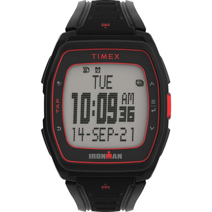 Timex IRONMAN T300 Silicone Strap Watch - Black/Red [TW5M47500]