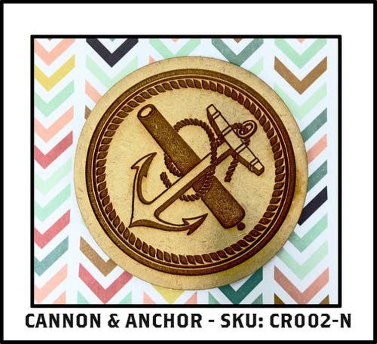 Drink Coaster - Cannon And Anchor, Nautical Art