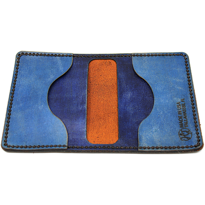 Hand Stitched Leather Wallet - Blue Marlin