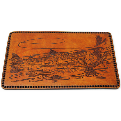 Hand Stitched Leather Wallet - Rainbow Trout
