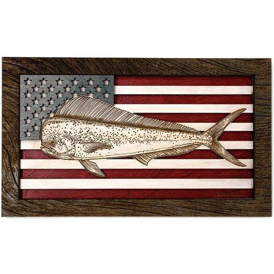 Wall Art - Medium - Mahi American Flag 3D Wood Art